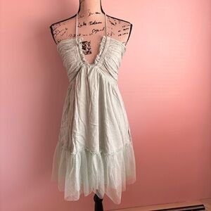 💚Promesa Boho Mint Green Ruffle Hem Dress